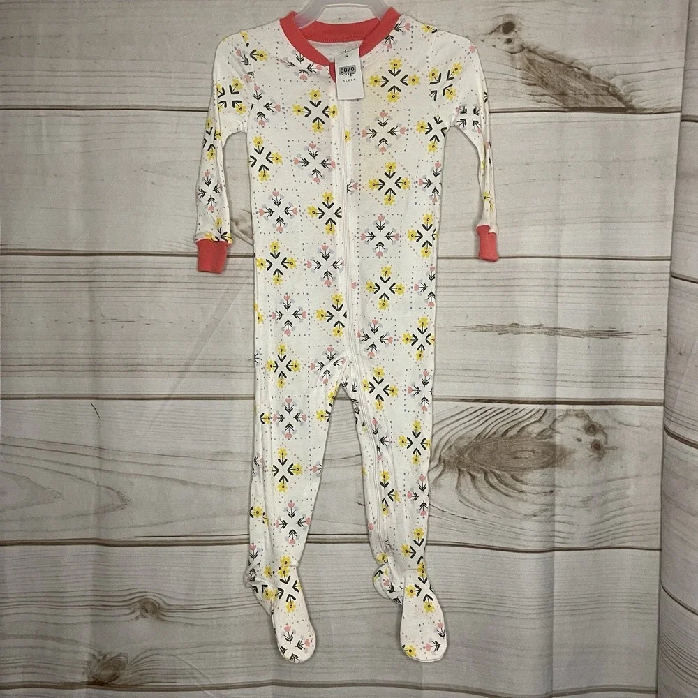 Dip White Floral Pajamas 12-18 Months‎ Girls